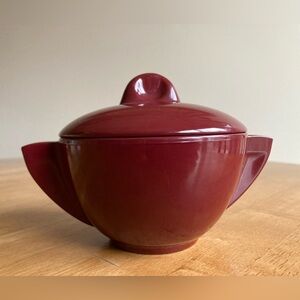 Maroon Boonton sugar dish